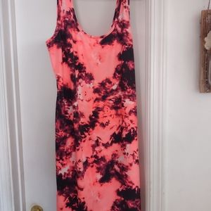 Pink neon midi dress